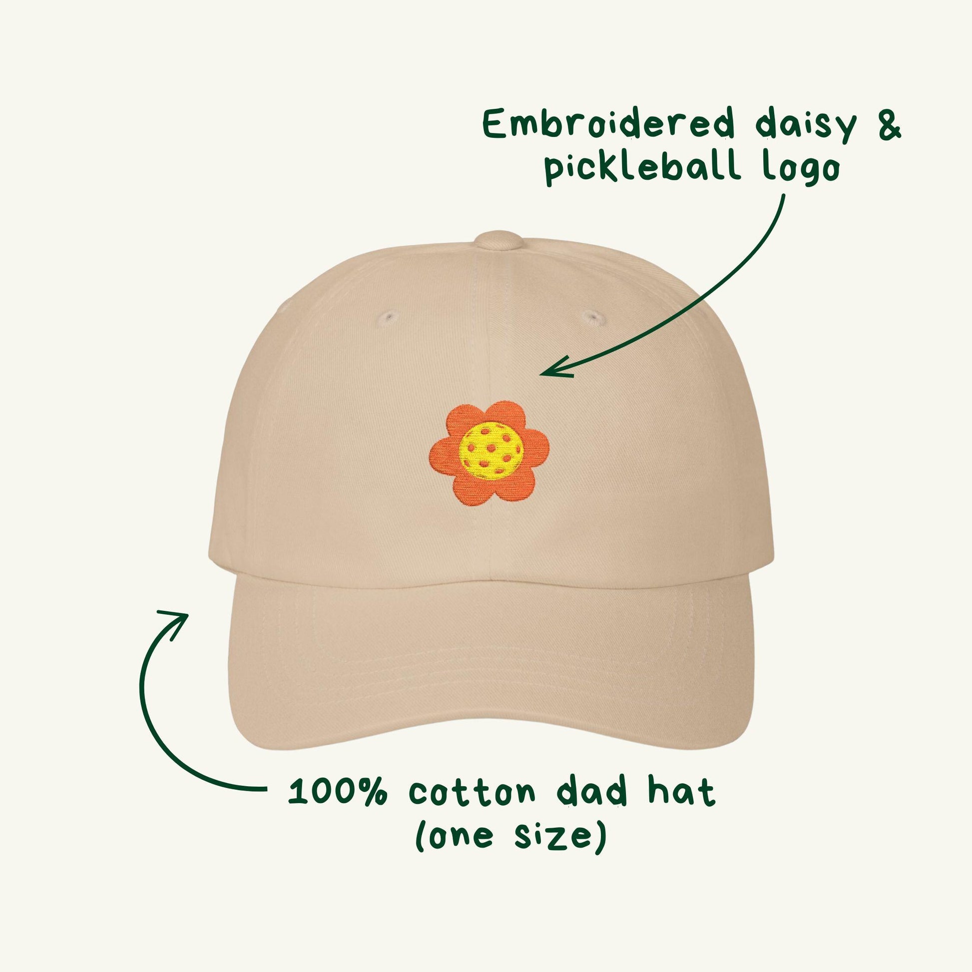 Daisy Pickleball Club Embroidered Dad Hat