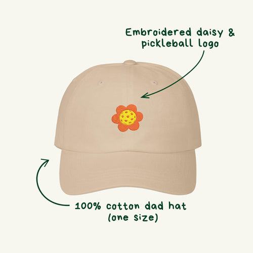 Daisy Pickleball Club Embroidered Dad Hat