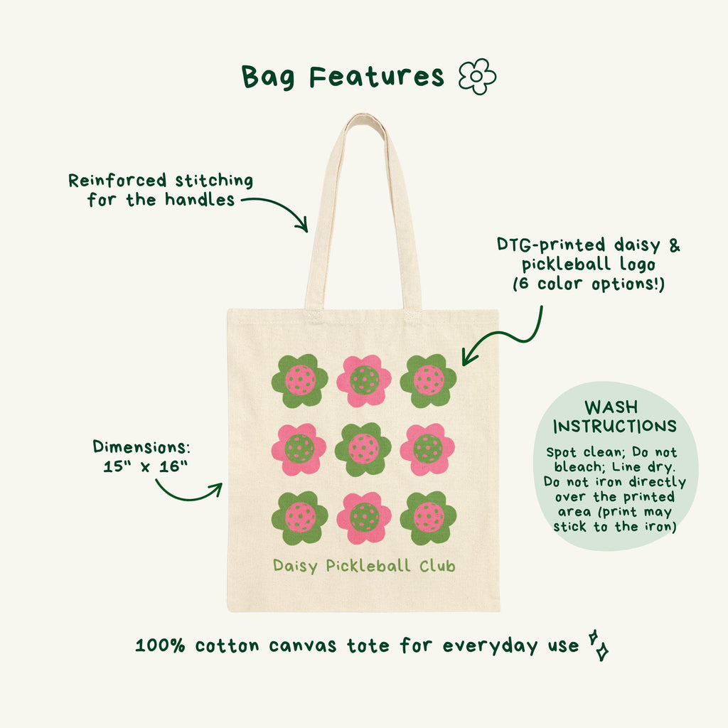 Daisy Pickleball Club Tote Bag